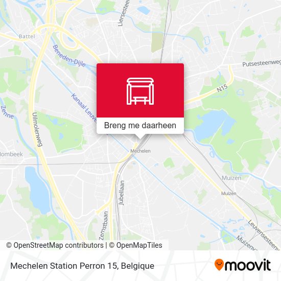 Mechelen Station Perron 15 kaart