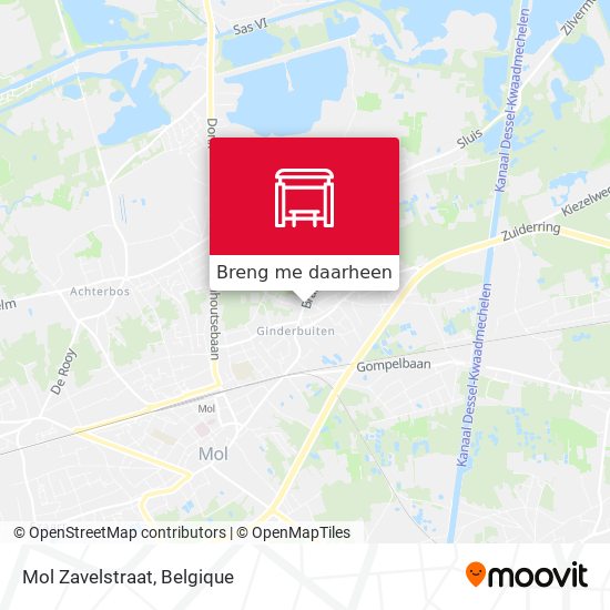 Mol Zavelstraat kaart