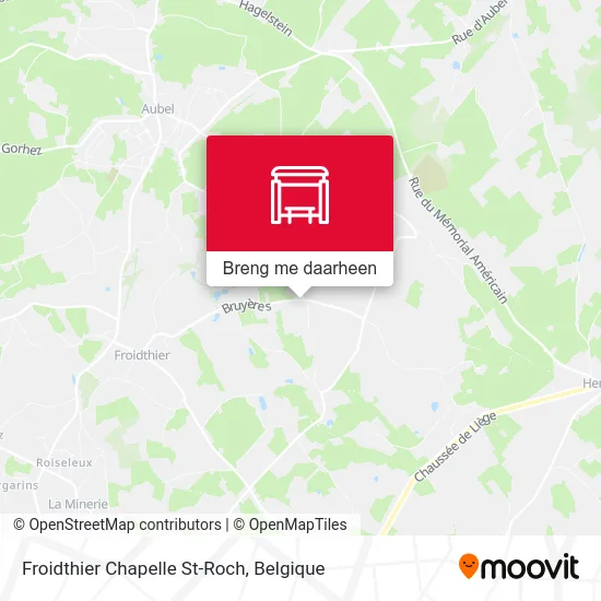 Froidthier Chapelle St-Roch kaart