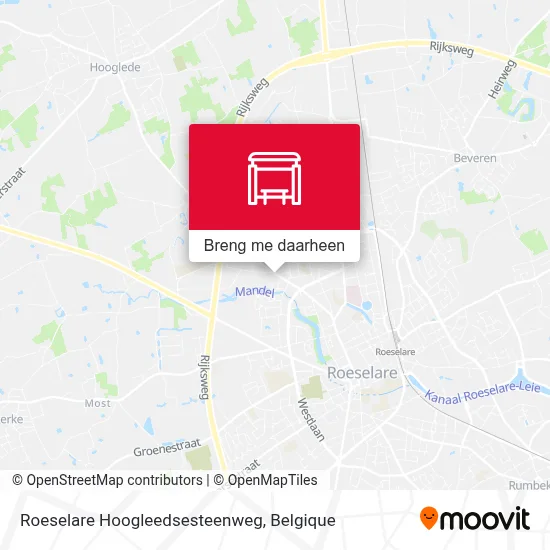 Roeselare Hoogleedsesteenweg kaart