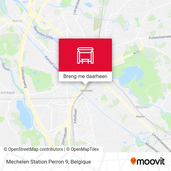 Mechelen Station Perron 9 kaart