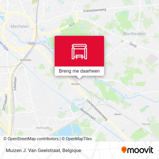 Muizen J. Van Geelstraat kaart