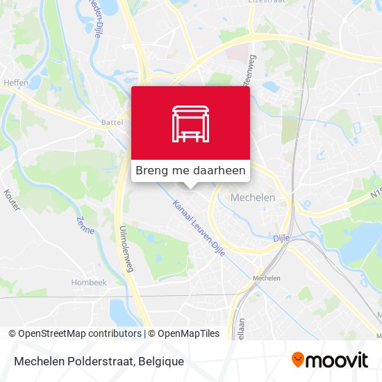 Mechelen Polderstraat kaart