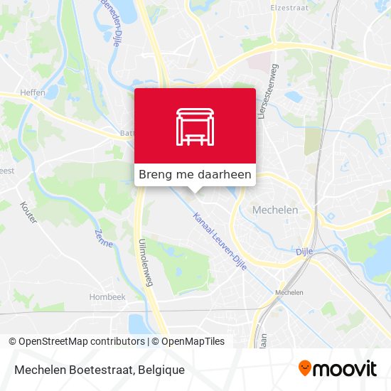 Mechelen Boetestraat kaart