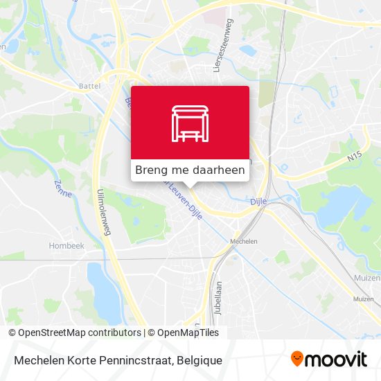 Mechelen Korte Pennincstraat kaart