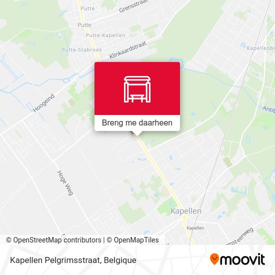 Kapellen Pelgrimsstraat kaart