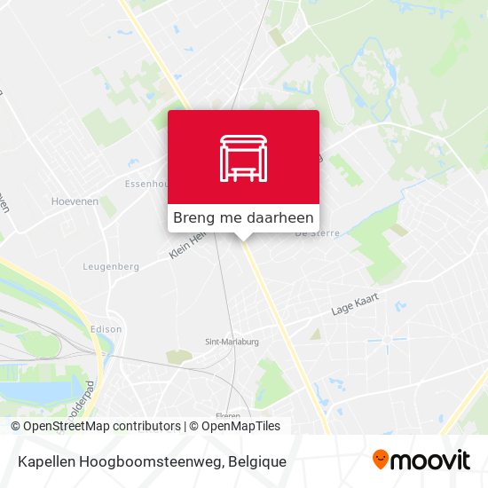 Kapellen Hoogboomsteenweg kaart