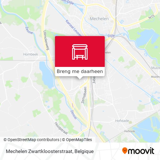 Mechelen Zwartkloosterstraat kaart