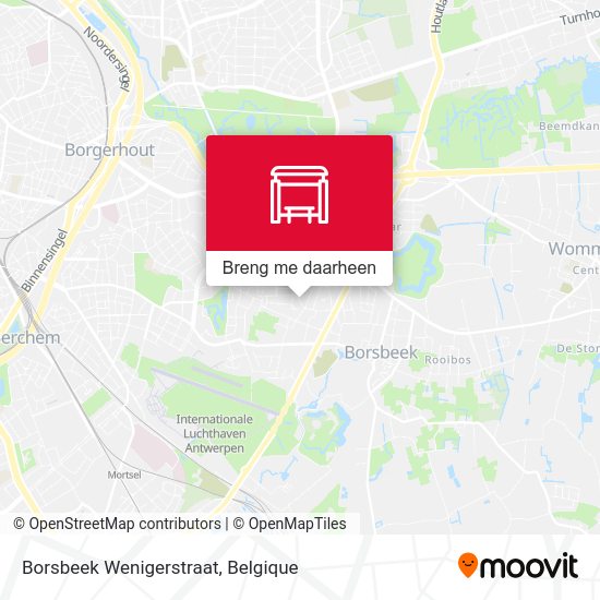 Borsbeek Wenigerstraat kaart