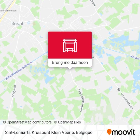Sint-Lenaarts Kruispunt Klein Veerle kaart