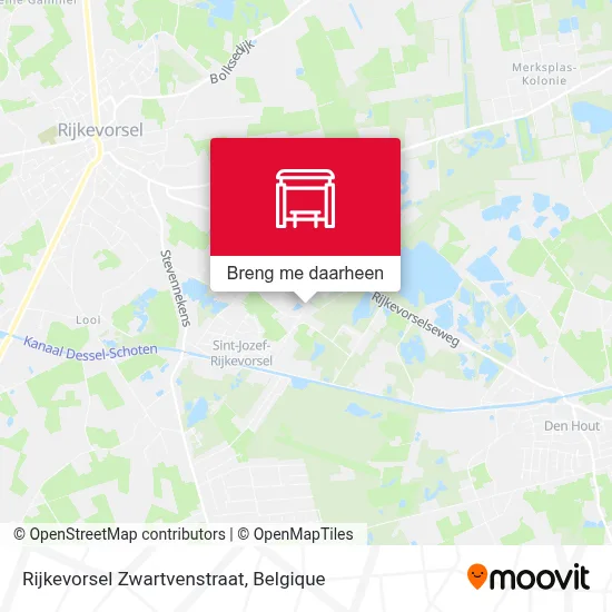 Rijkevorsel Zwartvenstraat kaart