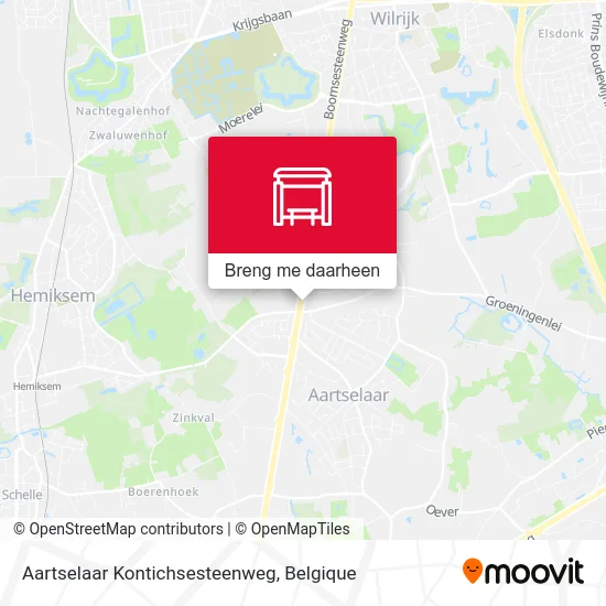 Aartselaar Kontichsesteenweg kaart