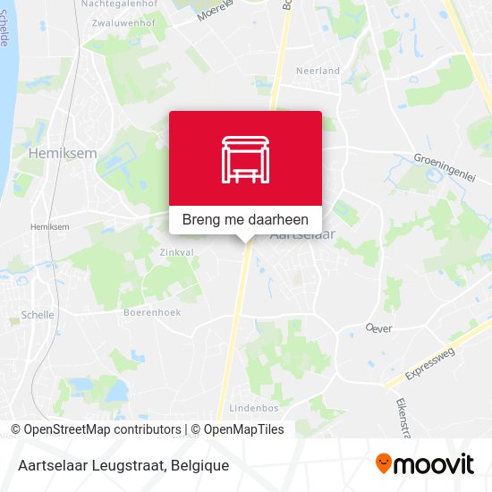 Aartselaar Leugstraat kaart