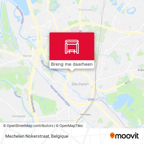 Mechelen Nokerstraat kaart