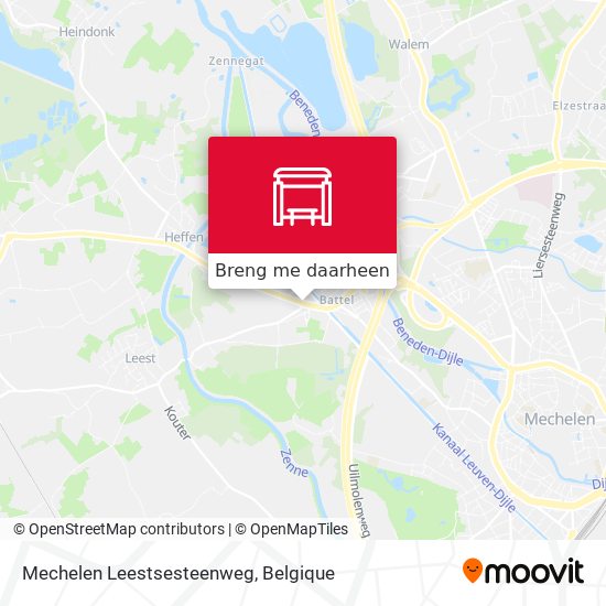 Mechelen Leestsesteenweg kaart
