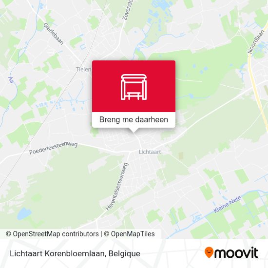 Lichtaart Korenbloemlaan kaart