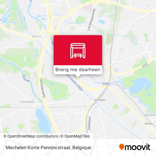 Mechelen Korte Pennincstraat kaart