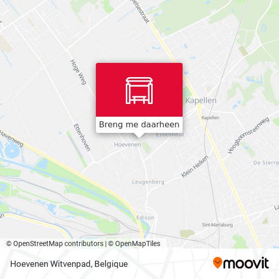 Hoevenen Witvenpad kaart