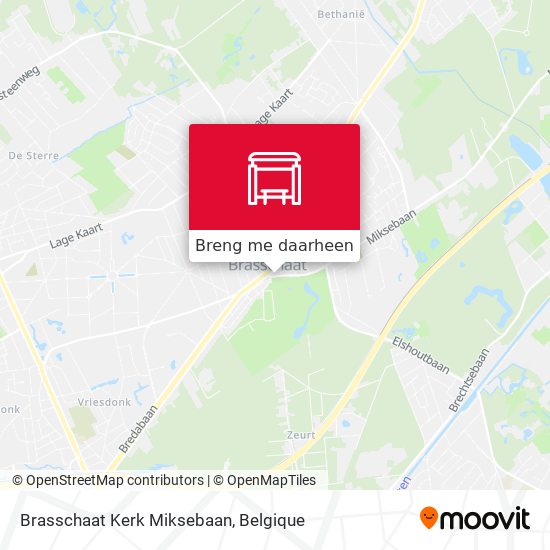 Brasschaat Kerk Miksebaan kaart