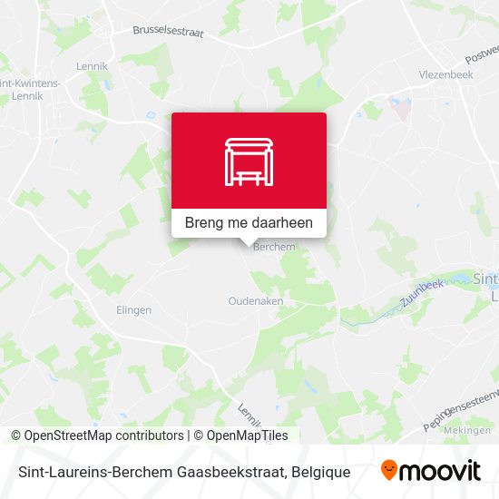 Sint-Laureins-Berchem Gaasbeekstraat kaart