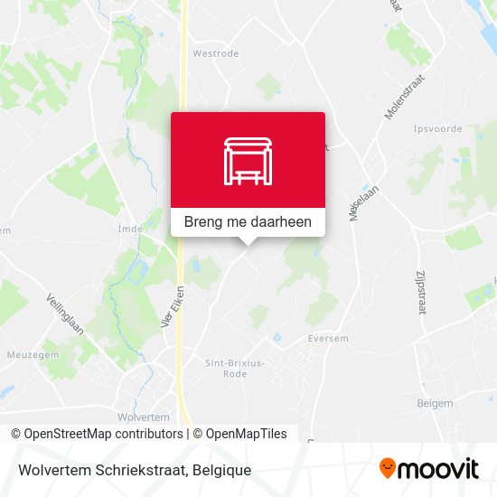 Wolvertem Schriekstraat kaart