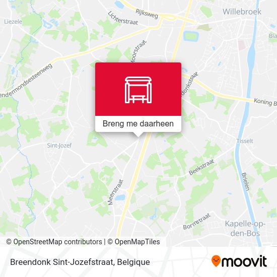 Breendonk Sint-Jozefstraat kaart