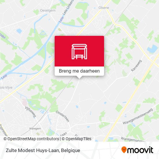 Zulte Modest Huys-Laan kaart