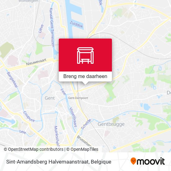 Sint-Amandsberg Halvemaanstraat kaart