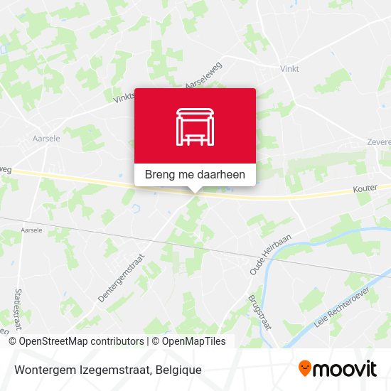 Wontergem Izegemstraat kaart