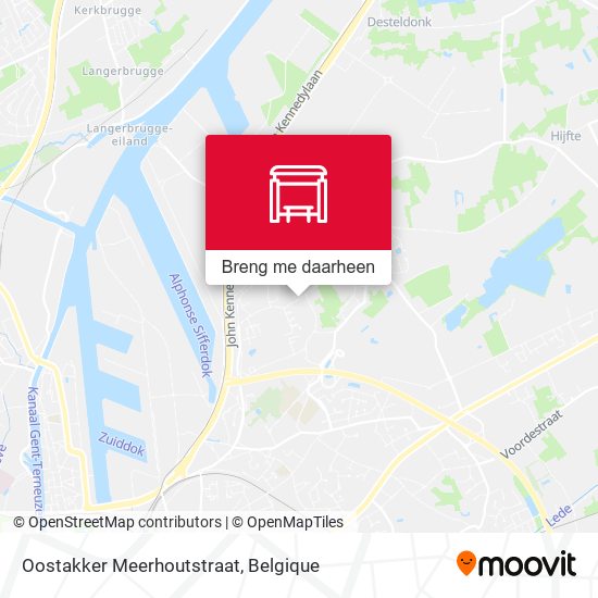 Oostakker Meerhoutstraat kaart