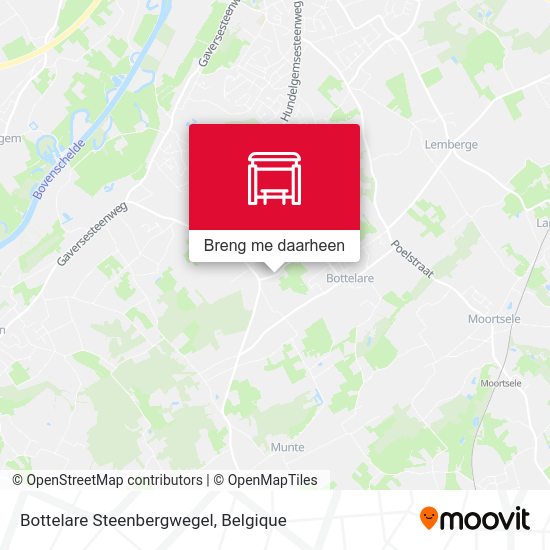 Bottelare Steenbergwegel kaart