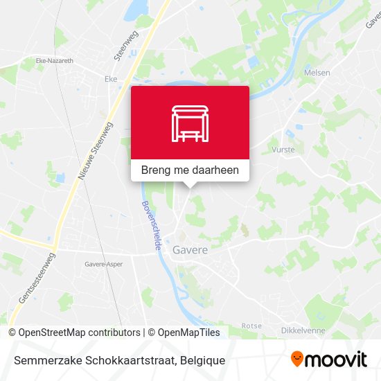 Semmerzake Schokkaartstraat kaart
