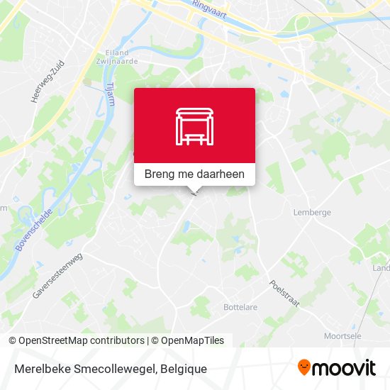 Merelbeke Smecollewegel kaart