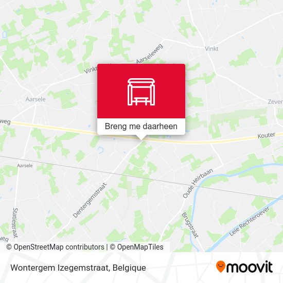 Wontergem Izegemstraat kaart