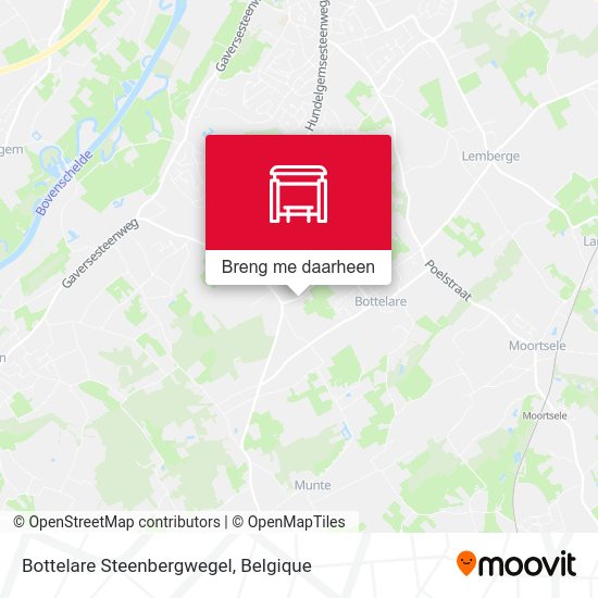 Bottelare Steenbergwegel kaart