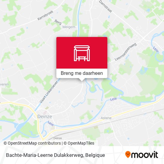 Bachte-Maria-Leerne Dulakkerweg kaart