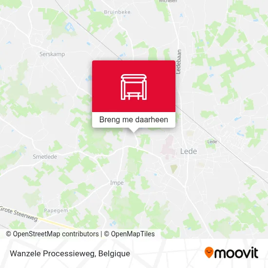 Wanzele Processieweg kaart