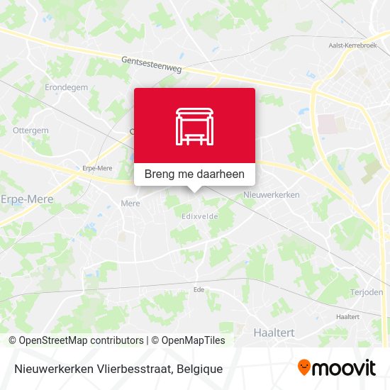 Nieuwerkerken Vlierbesstraat kaart
