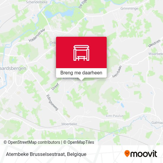 Atembeke Brusselsestraat kaart