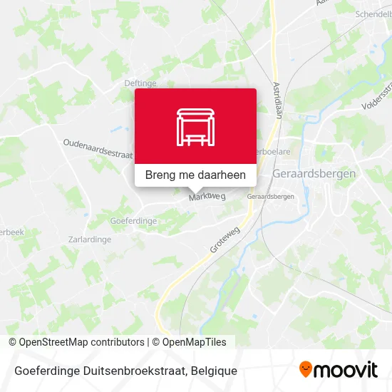 Goeferdinge Duitsenbroekstraat kaart