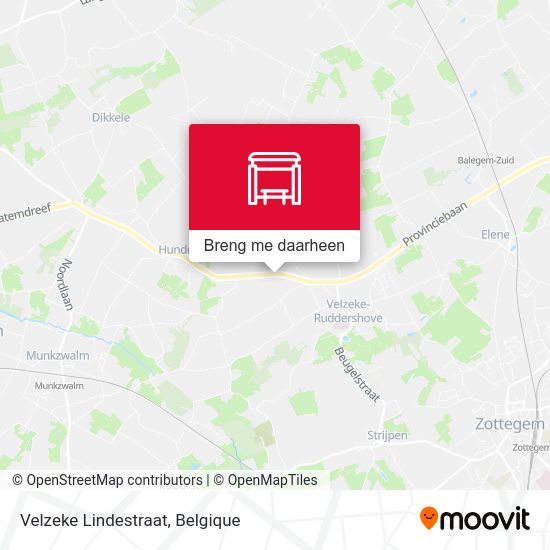 Velzeke Lindestraat kaart