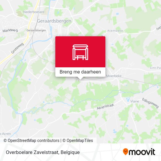 Overboelare Zavelstraat kaart