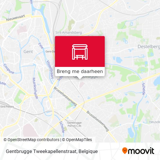 Gentbrugge Tweekapellenstraat kaart