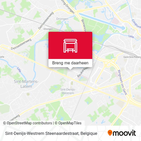 Sint-Denijs-Westrem Steenaardestraat kaart