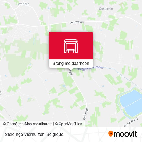 Sleidinge Vierhuizen kaart