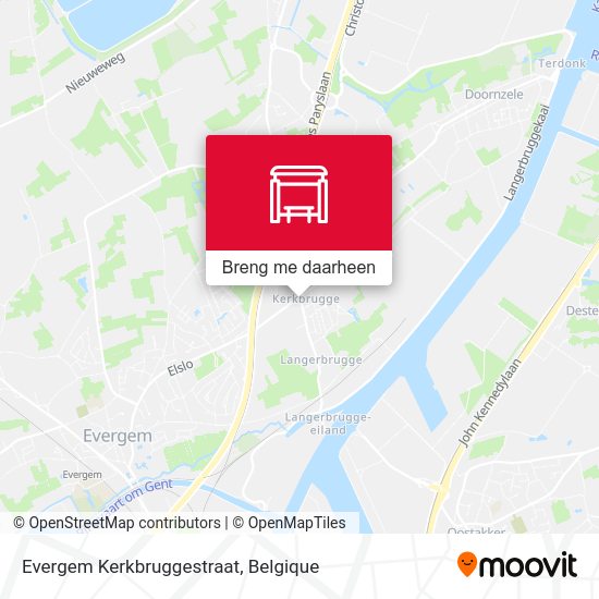 Evergem Kerkbruggestraat kaart