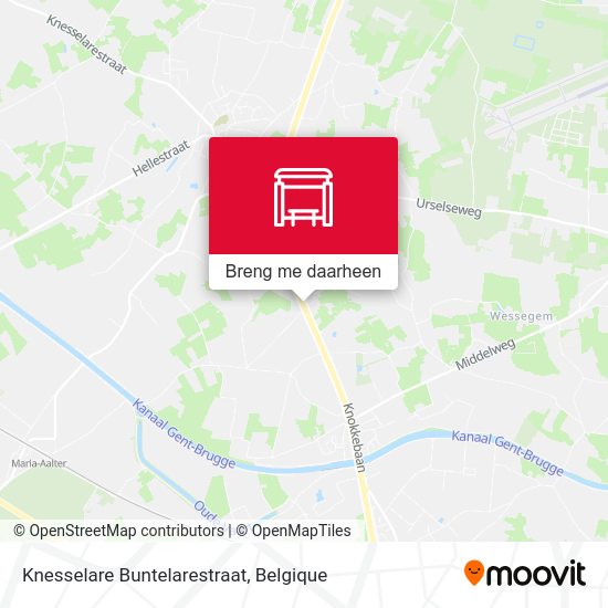 Knesselare Buntelarestraat kaart