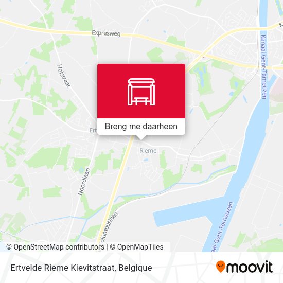 Ertvelde Rieme Kievitstraat kaart