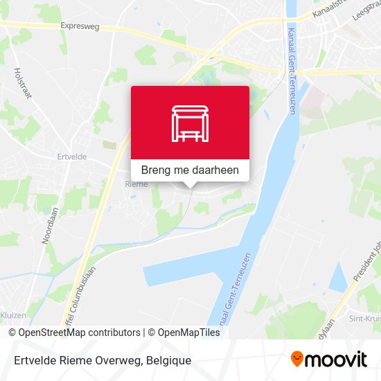 Ertvelde Rieme Overweg kaart