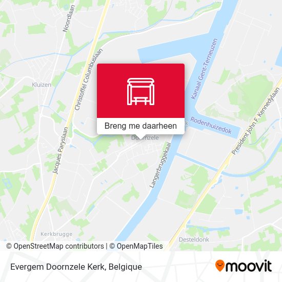 Evergem Doornzele Kerk kaart